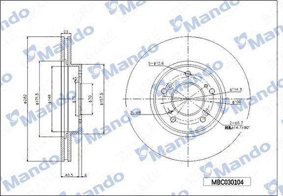 Тормозной диск MANDO MBC030104