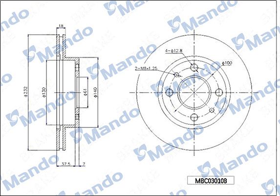 Тормозной диск MANDO MBC030108