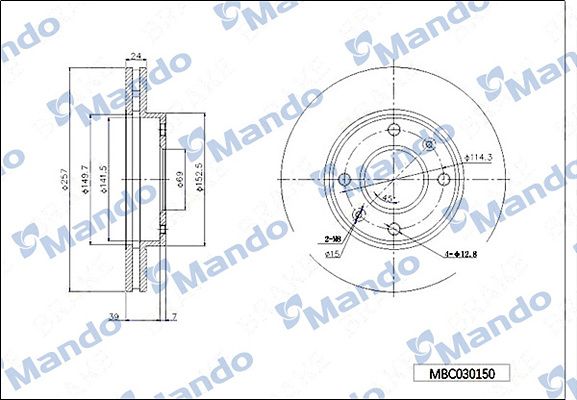Тормозной диск MANDO MBC030150