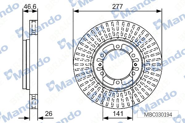 Тормозной диск MANDO MBC030194
