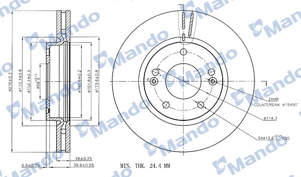 Тормозной диск MANDO MBC030259