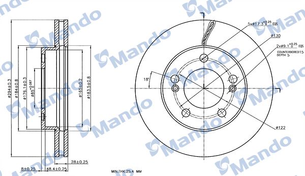 Тормозной диск MANDO MBC030264