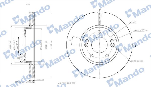 Тормозной диск MANDO MBC030282
