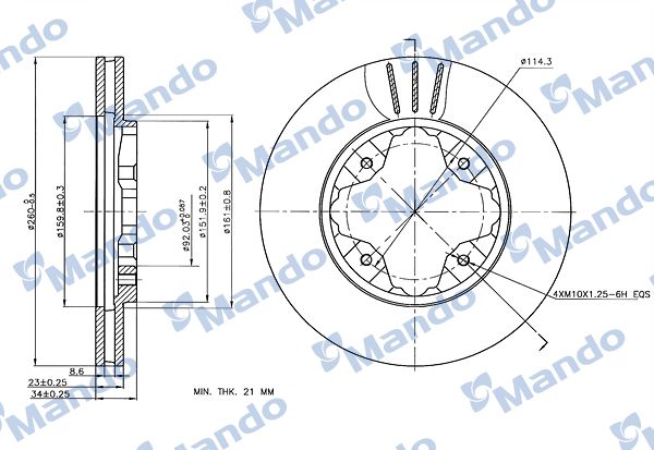 Тормозной диск MANDO MBC035047