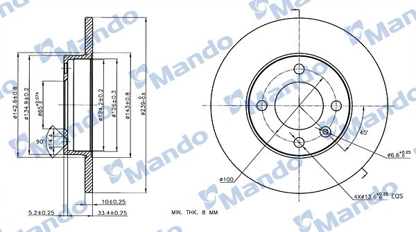 Тормозной диск MANDO MBC035314