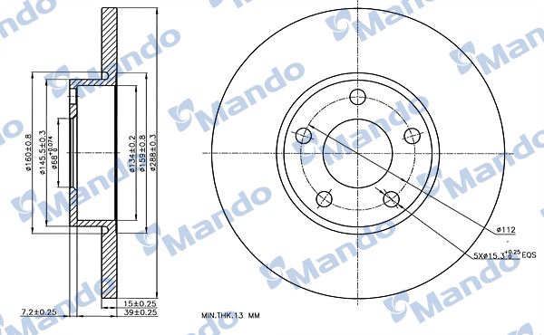 Тормозной диск MANDO MBC035414