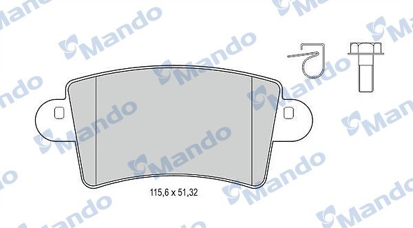 Комплект тормозных колодок, дисковый тормоз MANDO MBF015027