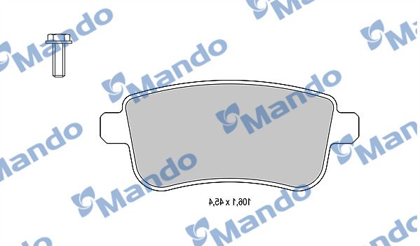 Комплект тормозных колодок, дисковый тормоз MANDO MBF015253