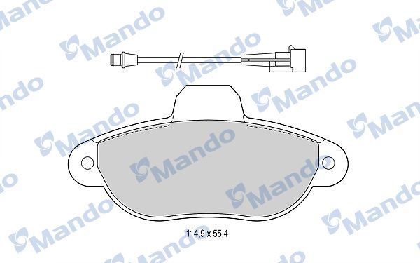 Комплект тормозных колодок, дисковый тормоз MANDO MBF015497