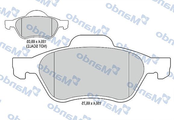 Комплект тормозных колодок, дисковый тормоз MANDO MBF016022