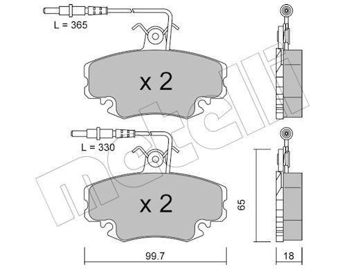 Комплект тормозных колодок, дисковый тормоз METELLI 2200321