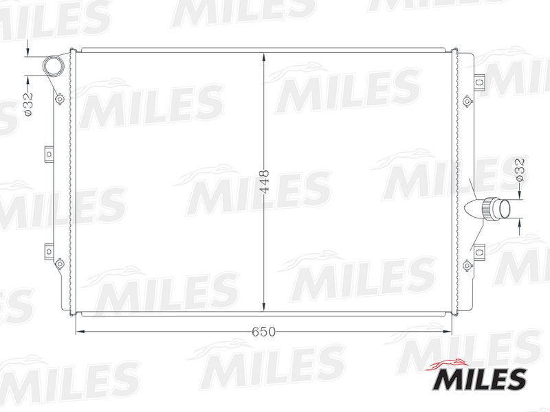 Радиатор, охлаждение двигателя MILES ACRB124