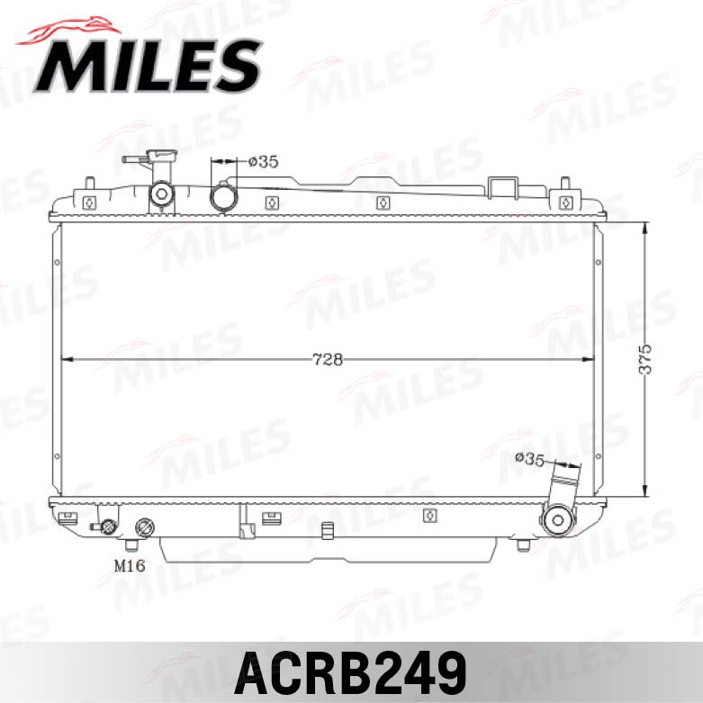 Радиатор, охлаждение двигателя MILES ACRB249