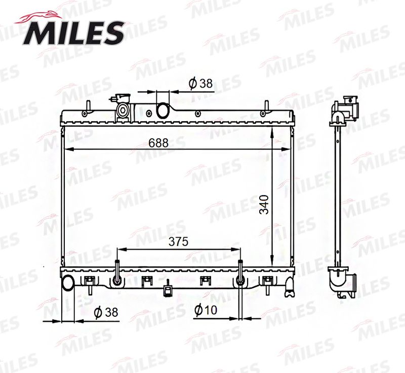 Радиатор, охлаждение двигателя MILES ACRB301