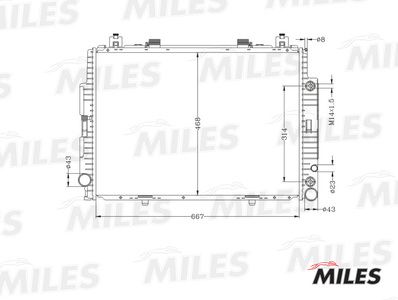 Радиатор, охлаждение двигателя MILES ACRB345