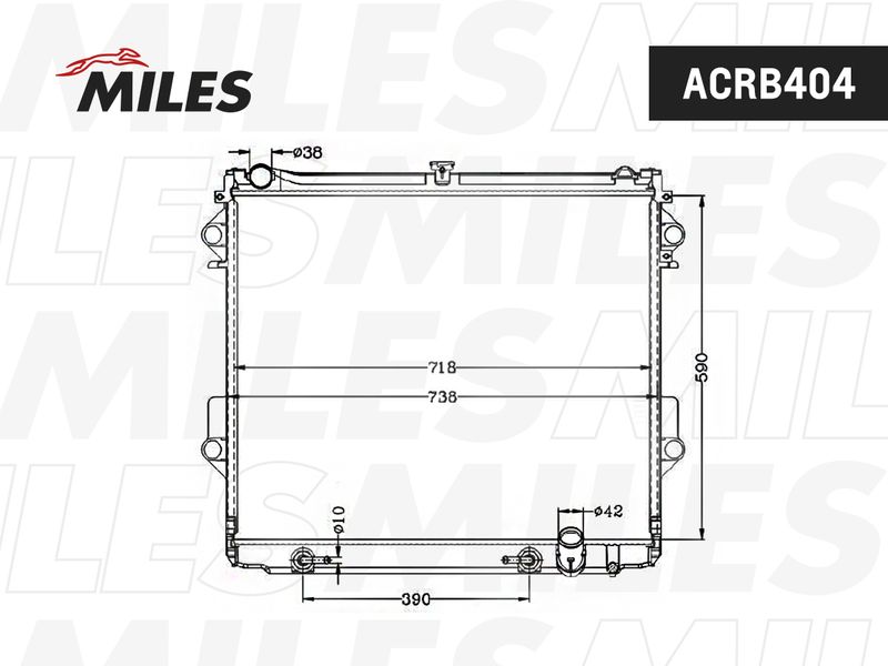 Радиатор, охлаждение двигателя MILES ACRB404