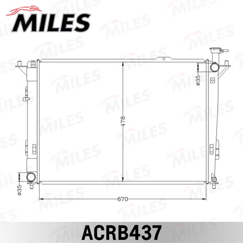 Радиатор, охлаждение двигателя MILES ACRB437