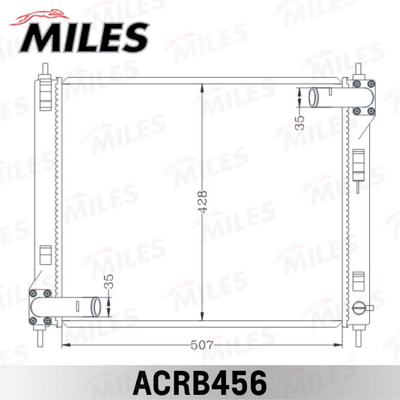 Радиатор, охлаждение двигателя MILES ACRB456