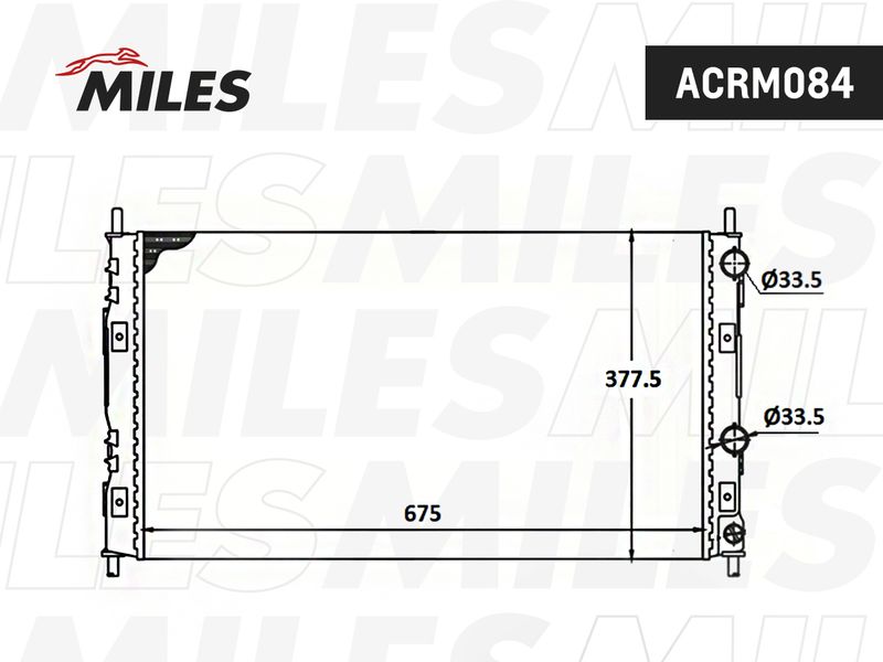 Радиатор, охлаждение двигателя MILES ACRM084