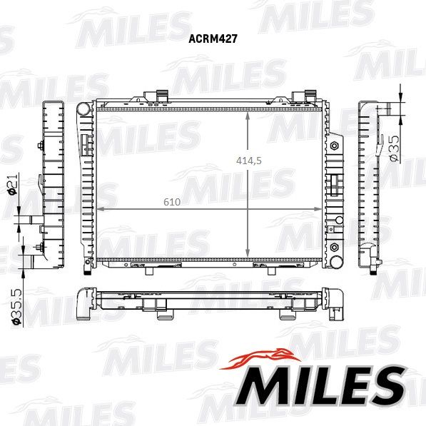 Радиатор, охлаждение двигателя MILES ACRM427