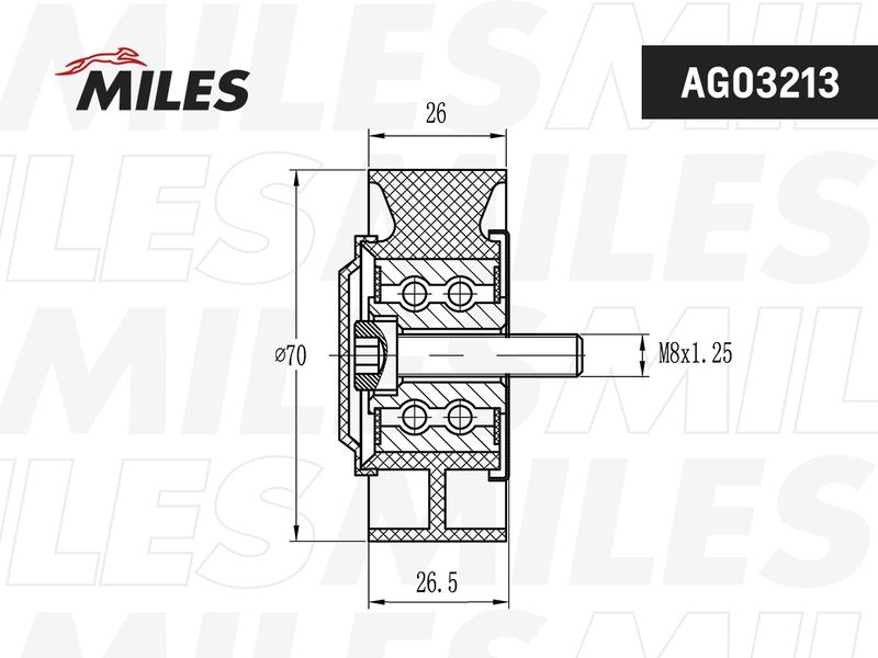 Паразитный / ведущий ролик, поликлиновой ремень MILES AG03213