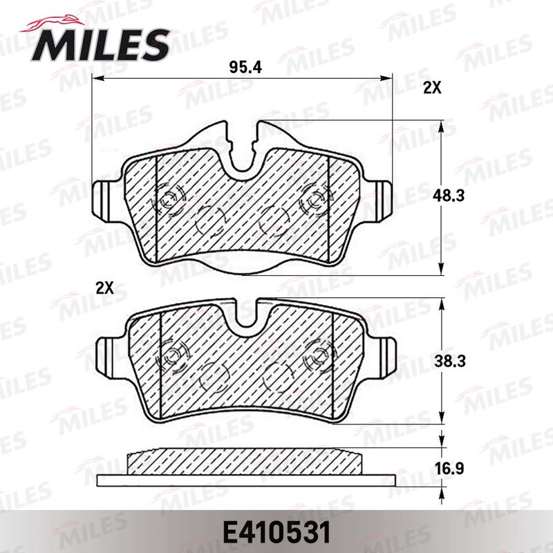 Комплект тормозных колодок, дисковый тормоз MILES E410531