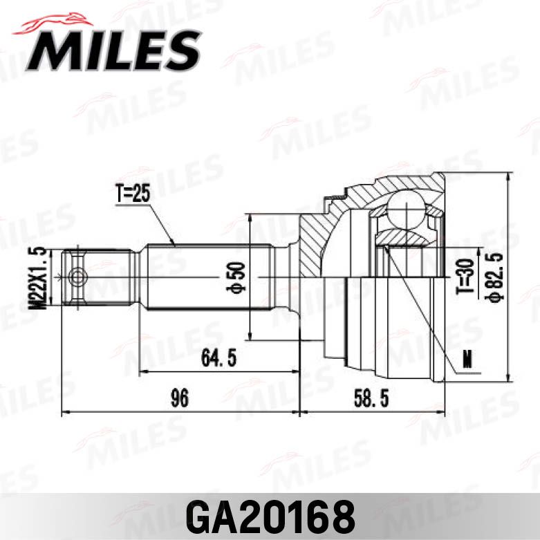 Шарнирный комплект, приводной вал MILES GA20168