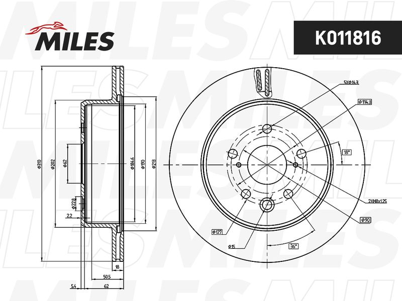 Тормозной диск MILES K011816
