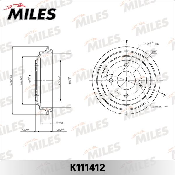 Тормозной барабан MILES K111412