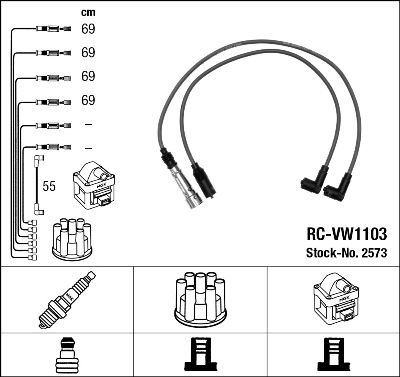 Комплект проводов зажигания NGK 2573