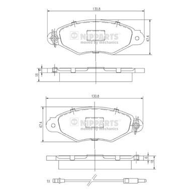 Комплект тормозных колодок, дисковый тормоз NIPPARTS J3601093