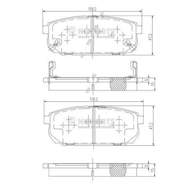 Комплект тормозных колодок, дисковый тормоз NIPPARTS J3610305