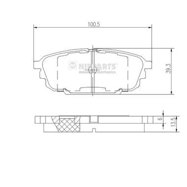 Комплект тормозных колодок, дисковый тормоз NIPPARTS J3613017