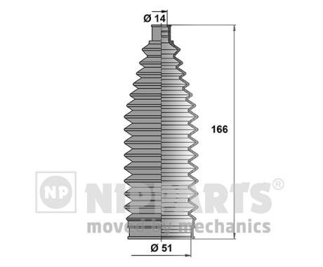 Комплект пыльника, рулевое управление NIPPARTS N2845012
