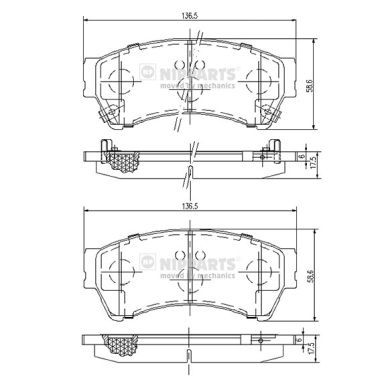Комплект тормозных колодок, дисковый тормоз NIPPARTS N3603071