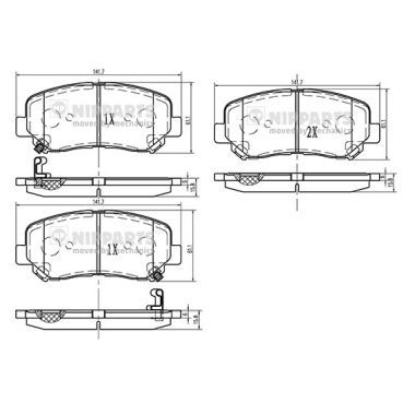 Комплект тормозных колодок, дисковый тормоз NIPPARTS N3603073