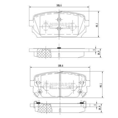 Комплект тормозных колодок, дисковый тормоз NIPPARTS N3610309