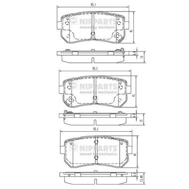 Комплект тормозных колодок, дисковый тормоз NIPPARTS N3610313