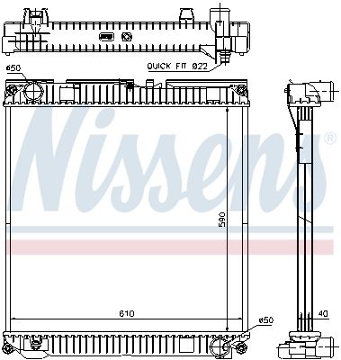 Радиатор, охлаждение двигателя NISSENS 67224A