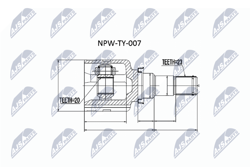 Шарнирный комплект, приводной вал NTY NPWTY007