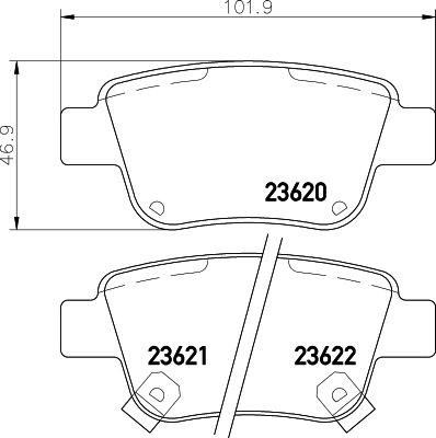 Комплект тормозных колодок, дисковый тормоз PAGID 8DB355029621
