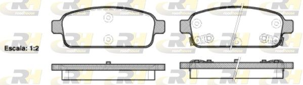 Комплект тормозных колодок, дисковый тормоз ROADHOUSE 2143202