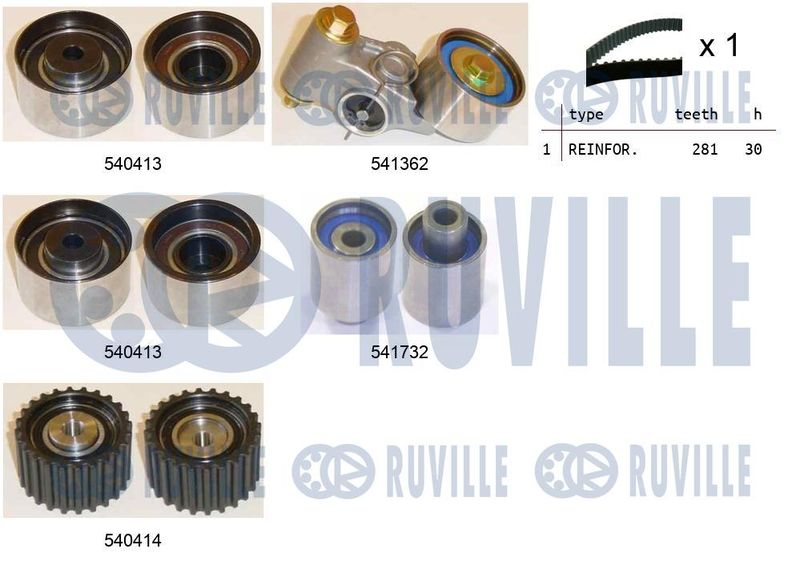 Комплект ремня ГРМ RUVILLE 550464