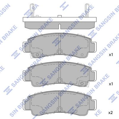 Комплект тормозных колодок, дисковый тормоз SANGSIN SP1490
