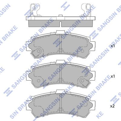 Комплект тормозных колодок, дисковый тормоз SANGSIN SP1493