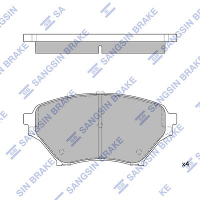 Комплект тормозных колодок, дисковый тормоз SANGSIN SP1524