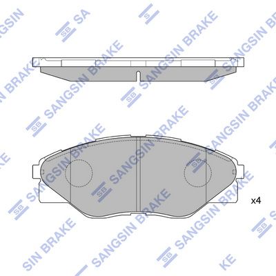 Комплект тормозных колодок, дисковый тормоз SANGSIN SP1544