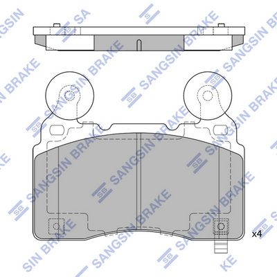 Комплект тормозных колодок, дисковый тормоз SANGSIN SP4029
