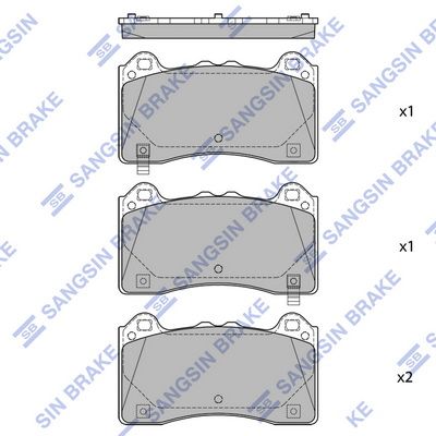 Комплект тормозных колодок, дисковый тормоз SANGSIN SP4152