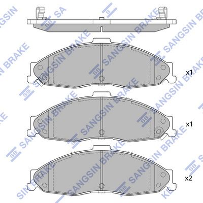 Комплект тормозных колодок, дисковый тормоз SANGSIN SP4300